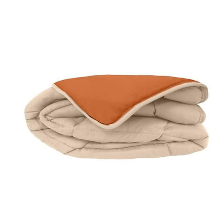 POYET MOTTE Piumino in microfibra 400g / m CALGARY - 220 x 240 cm - Grigio ghiaia e marrone Gimgember