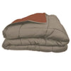 POYET MOTTE Piumino in microfibra 400g / m CALGARY - 220 x 240 cm - Grigio ghiaia e marrone Gimgember