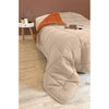 POYET MOTTE Piumino in microfibra 400g / m CALGARY - 220 x 240 cm - Grigio ghiaia e marrone Gimgember