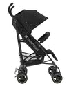 KIKKABOO Passeggino BEETLE - Passeggino da viaggio omologato fino a 22 kg - Pieghevole, Leggero, Compatto, colore NERO - telaio in alluminio, Chiusura Compatta, Schienale Reclinabile e Regolabile, Poggiagambe