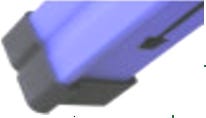 Piedino in plastica per fiancata colore grigio