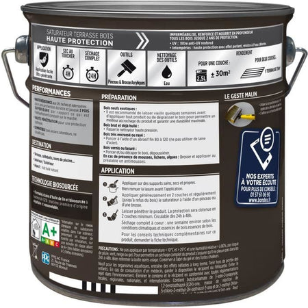 Saturatore per protezione legno terrazzo estremo e grigliato incolore 2,5L Bondex