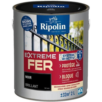 Vernice per ferro - RIPOLIN - 396703 - Nero - Lucido - 2 L