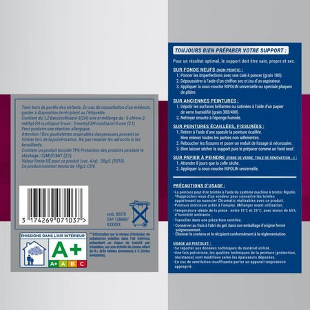 Pittura estrema per pareti e soffitti - Bianco velluto - RIPOLIN - 2,5 L