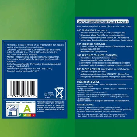 Pittura per pareti e soffitti 2 in 1 - Bianco satinato - RIPOLIN - 2,5 L