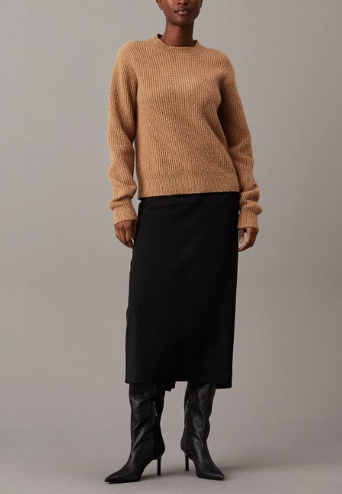 calvin klein MAGLIONE BOUCLE RIB C-NK RELAXED SWEATER da donna