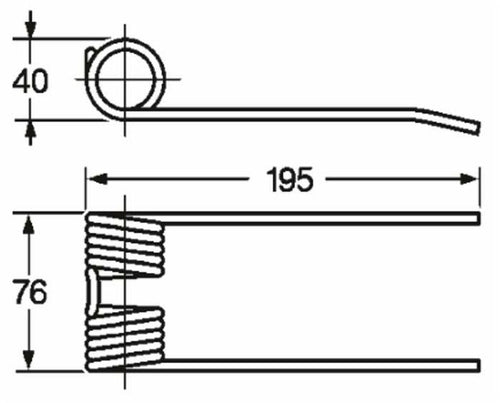 Dente pick-up adattabile Hesston 06715303 filo 5. Confezione da 2pz