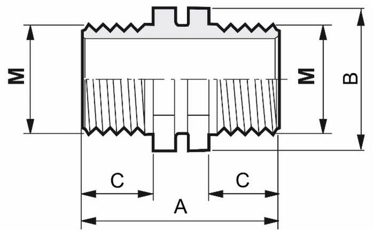 Nipplo passaparete simmetrico G3/4". Confezione da 5pz (1)