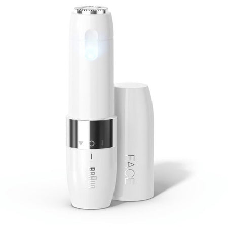 Braun Face Mini FS1000 Rasoio elettrico per il viso per donna - Delicato sulla pelle - Funzione luce intelligente - Bianco
