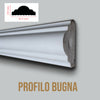 Profilo BUGNA per boiserie in Polimeri Bianco RAL 9016 verniciabile 40X18mm (Prezzo al metro)