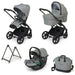FOPPAPEDRETTI Sistema Combinato TicToc Pro i-Size colore ICE - trio full completo - navicella, passeggino, ovetto seggiolino auto, borsa Elegant, base Elevo