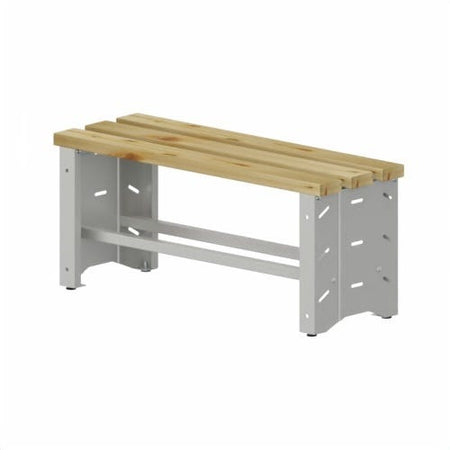 Panca spogliatoio in metallo verniciato con legno abete naturale cm. 100