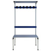 Panca spogliatoio con schienale e portaborse in alluminio anodizzato a 3 posti cm. 100x41x187h