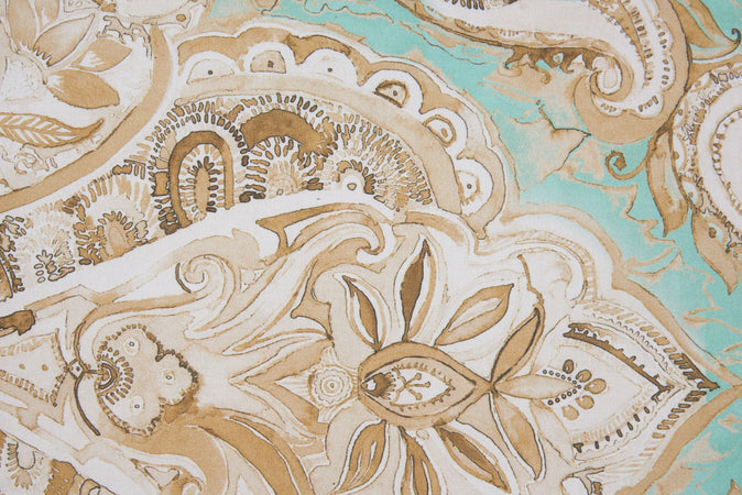 Set Copripiumino federe parure Copripiumino Stampa Digitale 100% Cotone, Made in Italy PAISLEY VERDE