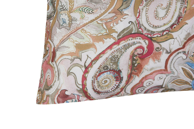 Set 2 federe coppia di federe stampa digitale 100% cotone Made in Italy PAISLEY DORATO