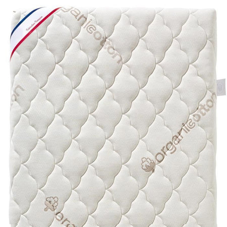 Materasso per bambini in cotone organico - 60x120x10 cm - 100% cotone - Rivestimento sfoderabile - Nessun trattamento chimico