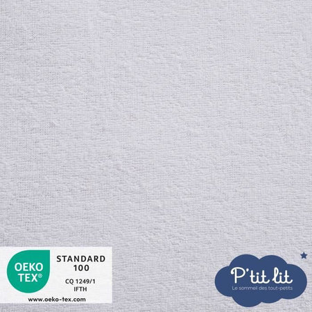 Set 2 Coprimaterasso Antiacaro per Neonati P'TIT LIT - Bouclette 100% cotone - Impermeabile - 50x85 cm