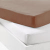 Set 2 lenzuola con angoli - P'TIT DODO - Jersey - 70 x 140 cm - Bianco / Marrone