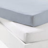 Set 2 lenzuola con angoli - P'TIT DODO - Jersey - 70 x 140 cm - Bianco / Azzurro