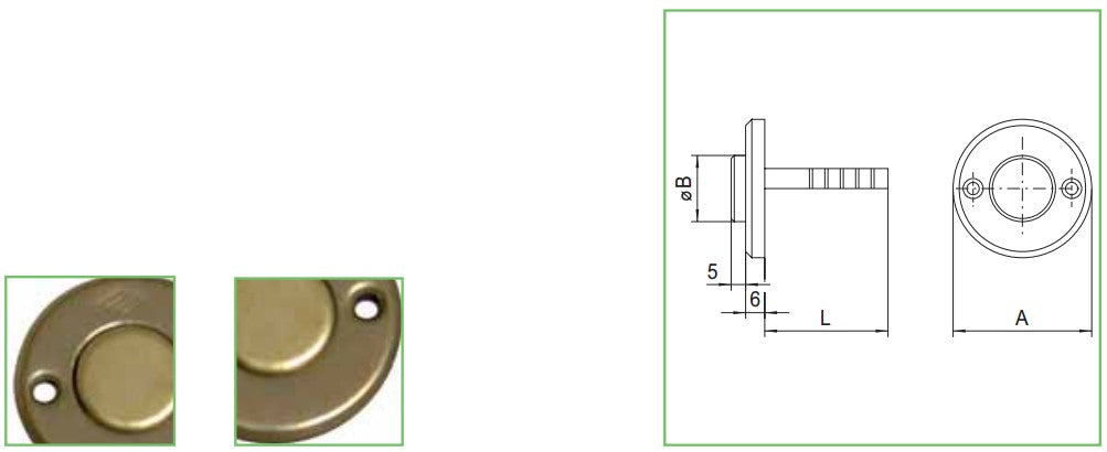 Pulsante In Ottone Cisa 06110-00 Per Elettroserrat