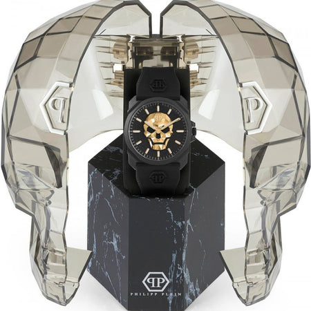 Philipp Plein The $Kull King 3h 40mm Blk Black Silic. Str.
