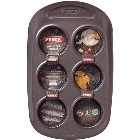 Stampo per muffin - PYREX - 1452001 - Tondo - Acciaio al carbonio - Antiaderente - 6 cavità