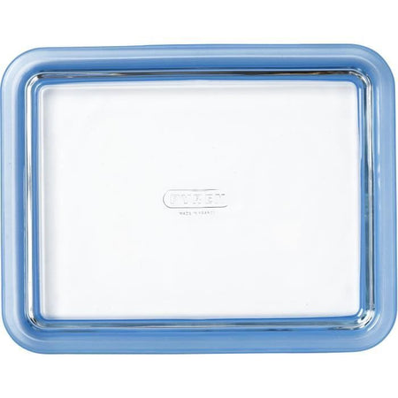 Set di 3 contenitori per alimenti con coperchio - PYREX - Plastica Zero - Vetro - Rettangolari - 0,8/1,5/2,6 L