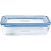 Set di 3 contenitori per alimenti con coperchio - PYREX - Plastica Zero - Vetro - Rettangolari - 0,8/1,5/2,6 L