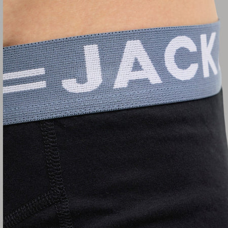 Pacco 3 Boxer Uomo Jack & Jones in Cotone Nero Elastico
