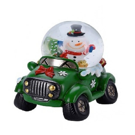 Ampolla con led, palla di neve "Fuoristrada" natalizia h 6,5 cm idea regalo