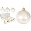6 palline per albero di natale in vetro con glitter da Ø 10 cm pendaglio decorato