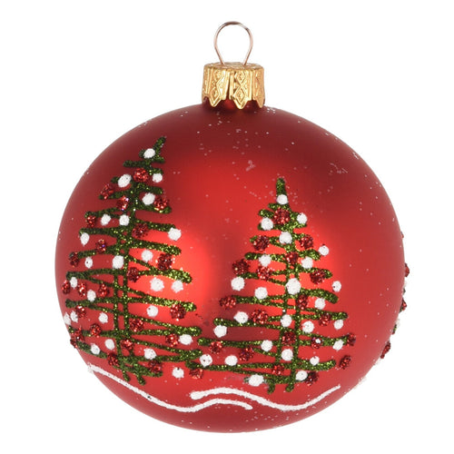 6 palline per albero di natale in vetro con Glitter da Ø 10 cm pendaglio decorato