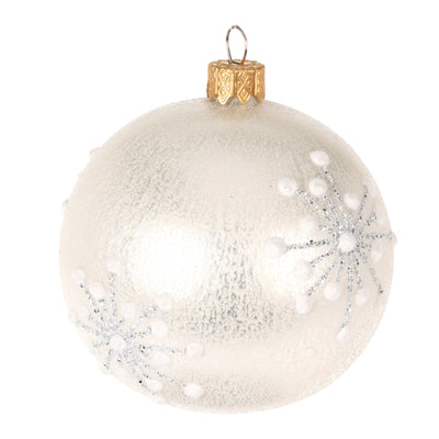 6 palline per albero di natale in vetro con glitter da Ø 10 cm pendaglio decorato