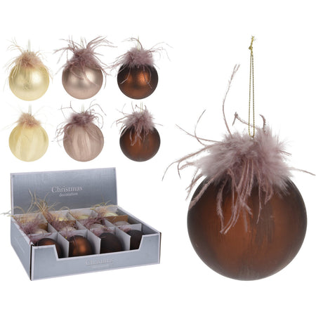 Palline per albero di natale con piume pendaglio decorato