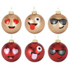 12 palline per albero di natale in vetro con Emoticon da Ø 6 cm pendaglio decorato