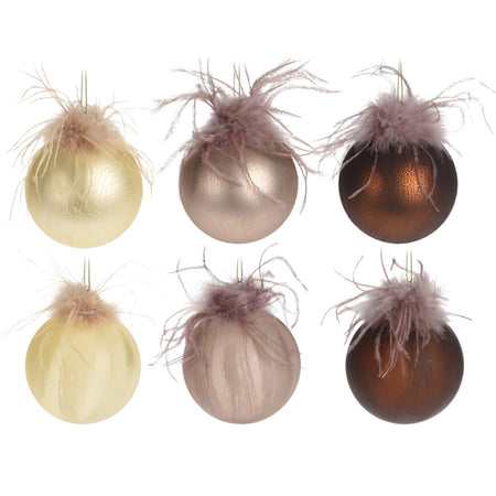 Palline per albero di natale con piume pendaglio decorato