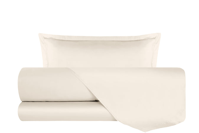 Completo Letto in Raso di puro cotone In Raso DELUXE Panna