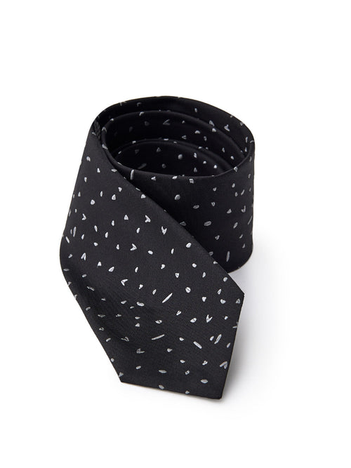 JIL SANDER Cravatta in Seta Nera con Micro Stampa 7 cm Jil Sander da uomo
