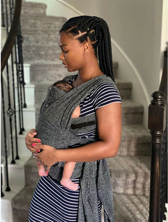 CHICCO Boppy Comfyfit Evolution - Portabebè, Semplice da Indossare e Regolabile, Portabebè Neonato Fronte Mamma Ergonomico con Supporto Testa e Collo, Ampie Fasce Da Annodare, Giromanica Regolabile, 0 Mesi+, colore GREY grigio