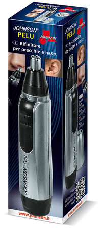 Rifinitore Naso e Orecchie Testina Intercambiabile Batteria Inclusa Grigio/Nero