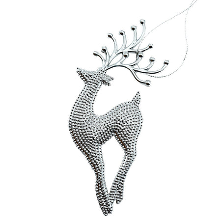 Pendente natalizio renna che vola e renna che salta 13 cm per albero di Natale