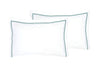 Parure Letto in Percalle di Puro Cotone Bianco con Elegante Ricamo Verde Smeraldo