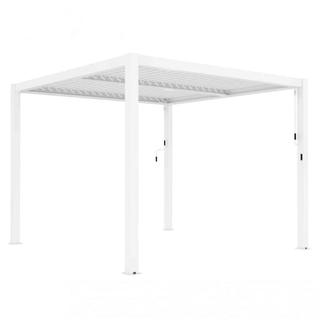 Gazebo pergola Bioclimatica con struttura in alluminio, tetto lamellare orientabile, da giardino e veranda