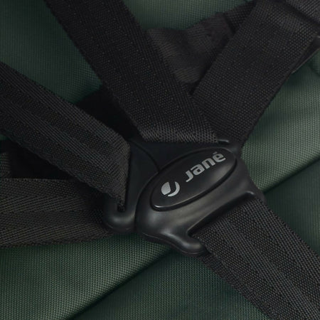 JANE' Passeggino CLAP - colore BOTANIC - con telaio in alluminio robusto, chiusura automatica e compatta, dimensioni adatte alle cabine degli aerei, adatto dalla nascita fino a 26 kg, con sospensioni su 4 ruote e finiture in similpelle