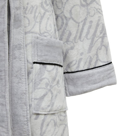 Philipp Plein Accappatoio con Cappuccio Script Moderno in Spugna