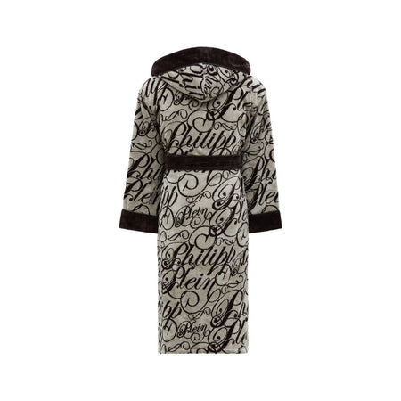 Philipp Plein Accappatoio con Cappuccio Script Moderno in Spugna