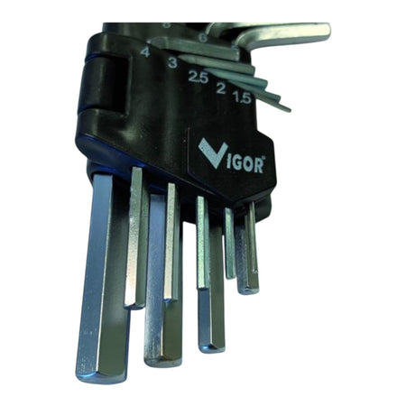 Serie Chiavi a Brugola Esagono Cromo Vanadio 9 Pezzi Supp 1,5-10 mm Vigor