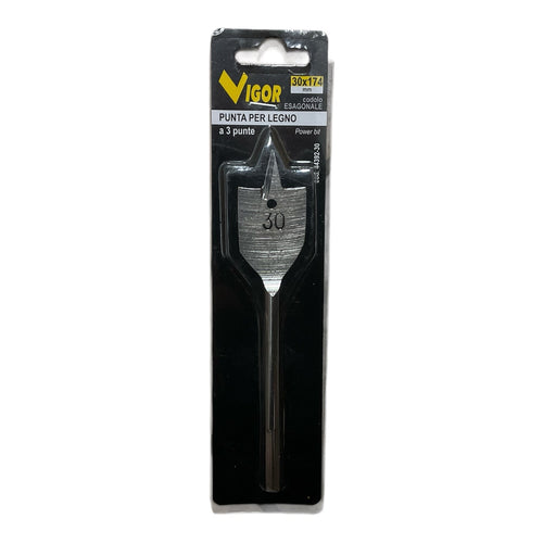 Punta per Legno 3 Punte Cod. Esagonale 6 mm 30x174 mm Vigor