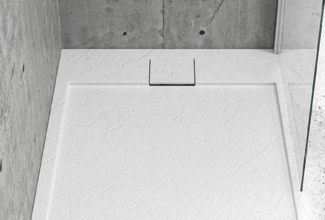 Piatto Doccia Mineralmarmo Bianco Effetto Roccia Spessore 2,3cm - Shopbagno.it