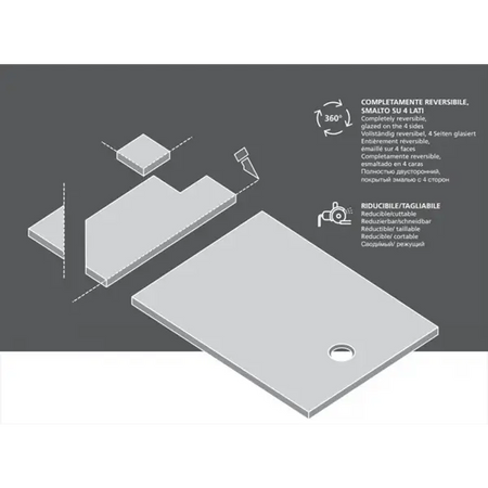 Piatto Doccia Solidstone Mineral Marmo Grafite H2.8cm Effetto Ardesia - Shopbagno.it